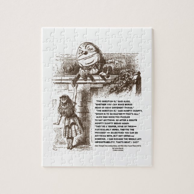 Wonderland Alice Humpty Dumpty Conversation Quote Jigsaw Puzzle (Vertical)
