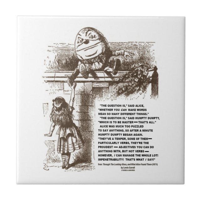 Wonderland Alice Humpty Dumpty Conversation Quote Tile (Front)