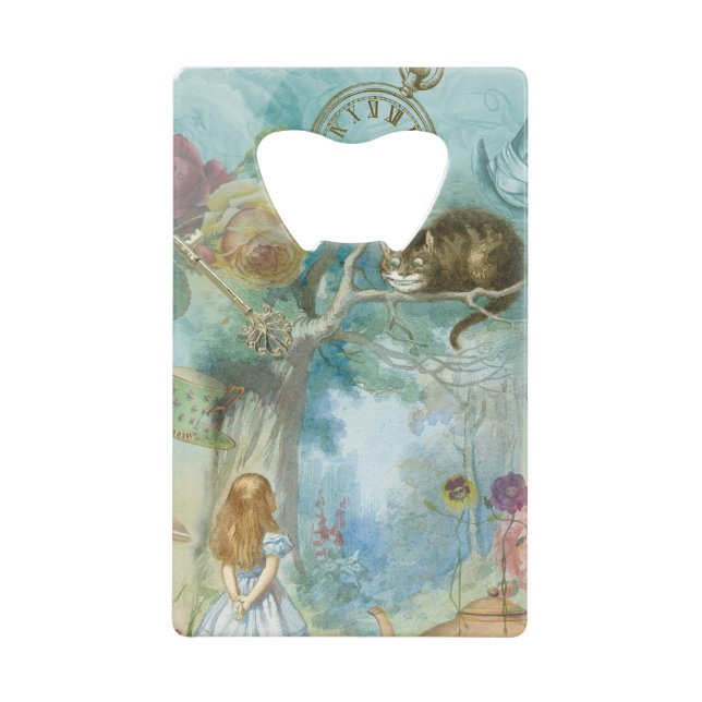 Wonderland - Alice In Wonderland Collage Credit Card Bottle Opener (Front)