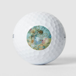 Wonderland - Alice In Wonderland Collage Golf Balls