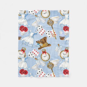 Wonderland Alice Pattern Fleece Blanket