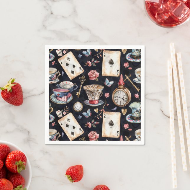 Wonderland Alice Pattern  Napkin (Insitu)