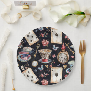 Wonderland Alice Pattern  Paper Plate