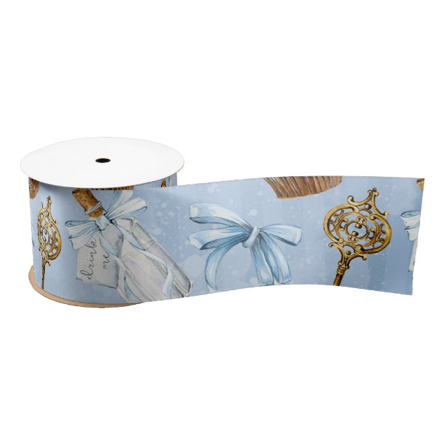 Wonderland Alice Pattern Satin Ribbon (Spool)