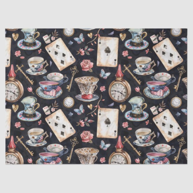 Wonderland Alice Pattern  Tissue Paper (Front)