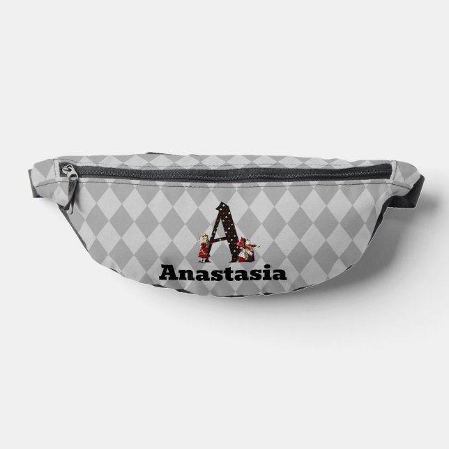 Wonderland Alice & Queen of Hearts Letter A   Fanny Pack (Lay Down)
