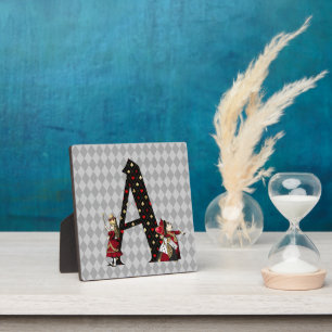 Wonderland Alice & Queen of Hearts Letter A  Plaque