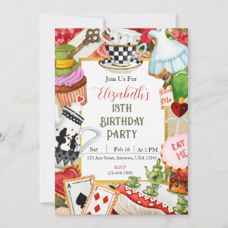 Wonderland Anniversaire Invitation