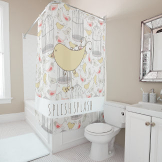 Wonderland Birds and Cages Shower Curtain