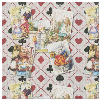 Wonderland Cards with Alice and her magical friend Fabric