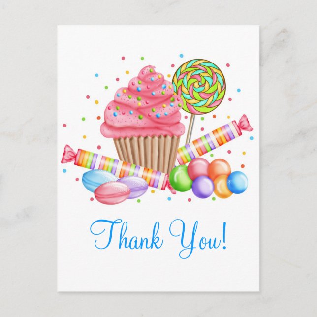Wonderland Cupcake Candy Lollipop Sweet Tarts Postcard (Front)