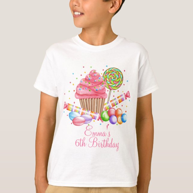 Wonderland Cupcake Candy Lollipop Sweet Tarts T-Shirt (Front)