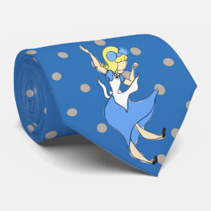 Wonderland Falling Alice Sketchy Pattern Tie