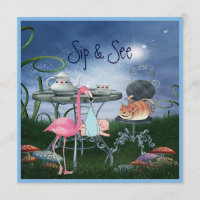Wonderland Flamingo Sip & See Boy Baby Shower
