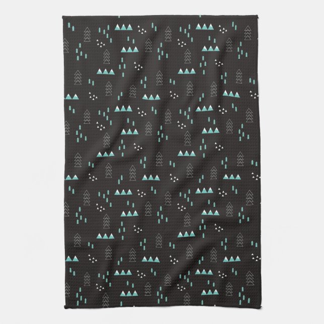 Wonderland Geometric Night Pattern Kitchen Towel (Vertical)