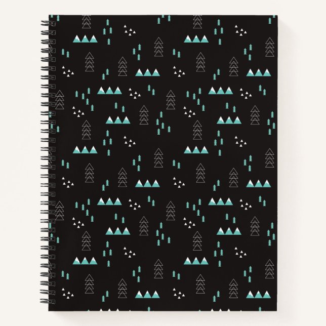 Wonderland Geometric Night Pattern Notebook (Front)