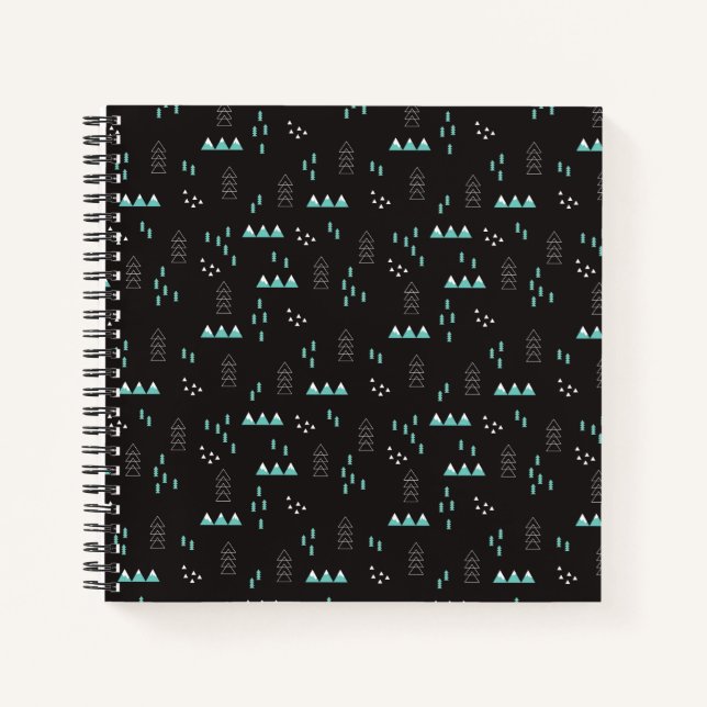 Wonderland Geometric Night Pattern Notebook (Front)
