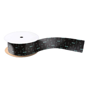 Wonderland Geometric Night Pattern Satin Ribbon