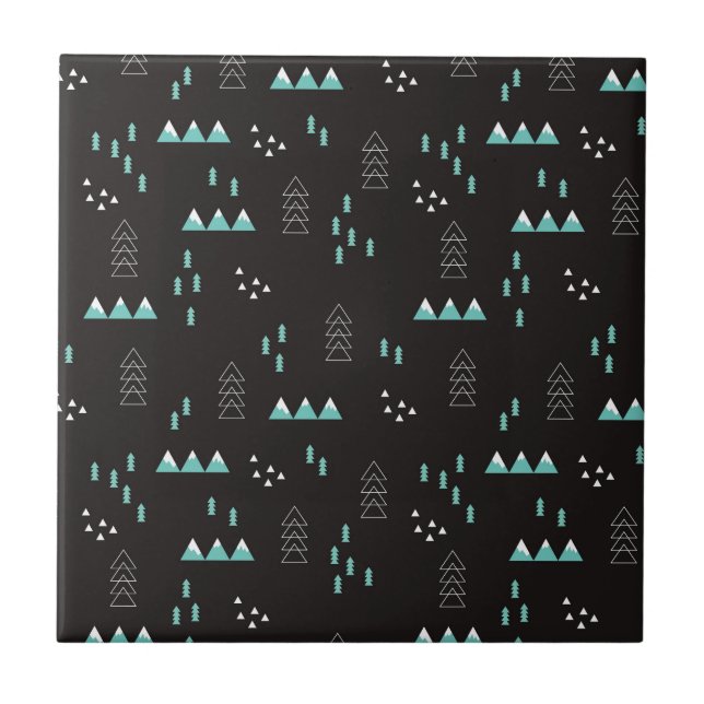 Wonderland Geometric Night Pattern Tile (Front)