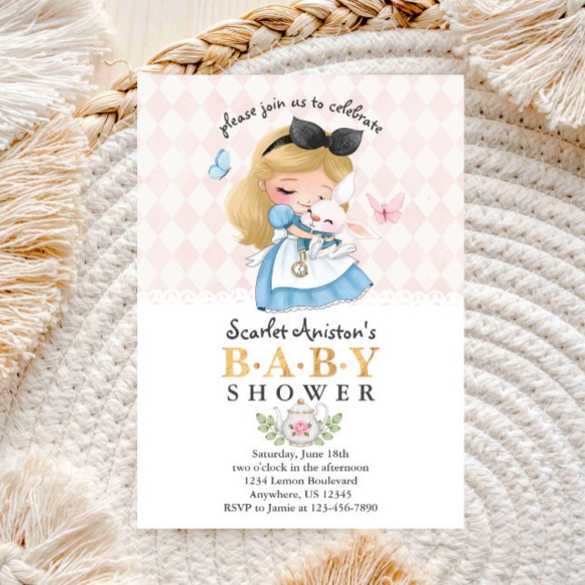 Wonderland Girl Baby Shower Invitation (Creator Uploaded)