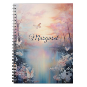 Wonderland Lake & Butterflies Personalized Notebook