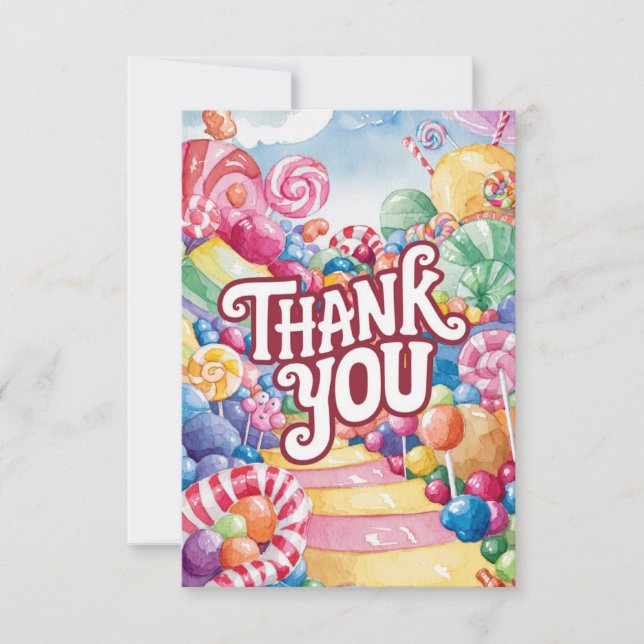 Wonderland Lollipop carte de remerciements (Devant)