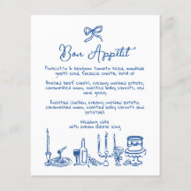 WONDERLAND Menu Mariage modifiable dessiné à la ma
