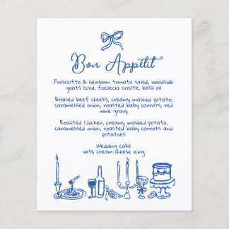 WONDERLAND Menu Mariage modifiable dessiné à la ma