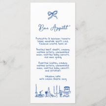 WONDERLAND Menu Mariage modifiable dessiné à la ma