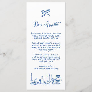 WONDERLAND Menu Mariage modifiable dessiné à la ma