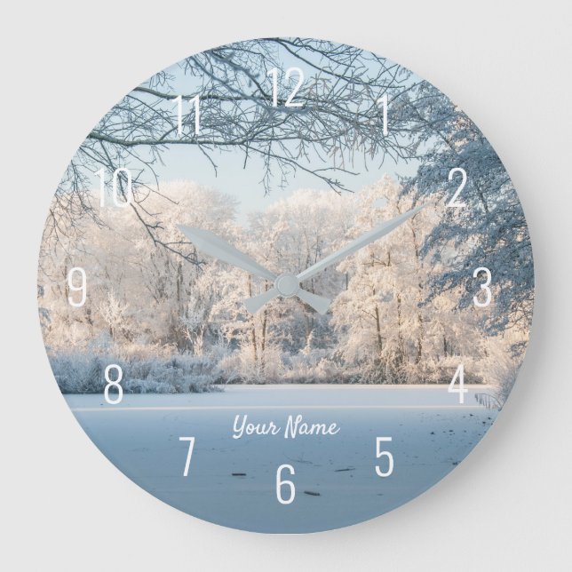Wonderland Neige paysage Grosse horloge (Recto)