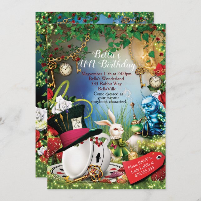 Wonderland Party Invitation (Front/Back)