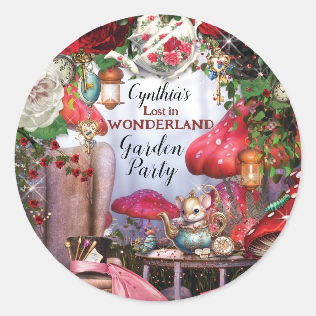 Wonderland Party Stickers (Front)