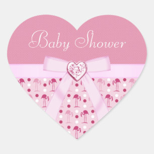 Wonderland Pink Flamingo Baby Shower Stickers