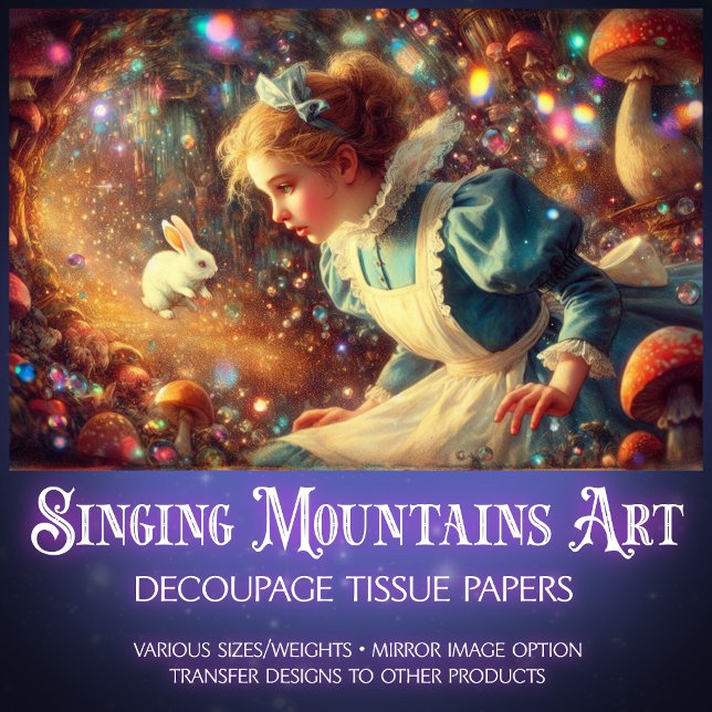 Wonderland Rabbit Hole Fantasy Art Decoupage Tissue Paper (Creator Uploaded)