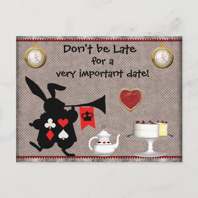 Wonderland Rabbit Save the Date Baby Shower Announcement Postcard (Front)