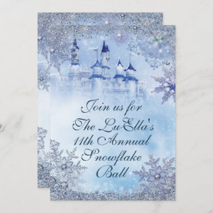 Wonderland Snowflake Ball Invitations