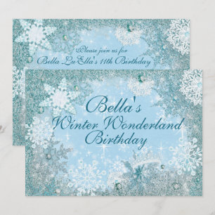 Wonderland Snowflake Party Invitations