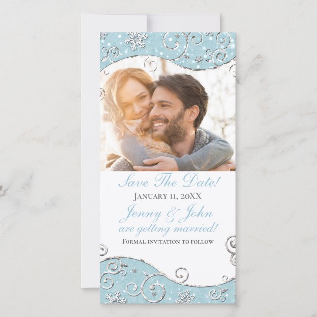 Wonderland Snowflakes Swirl Carte photo (Devant)