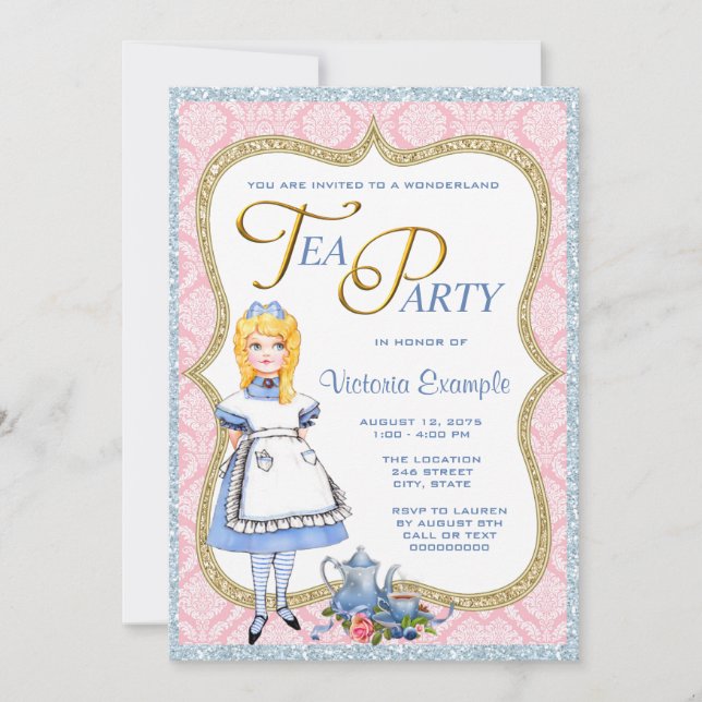 Wonderland Tea Party Invitation (Front)