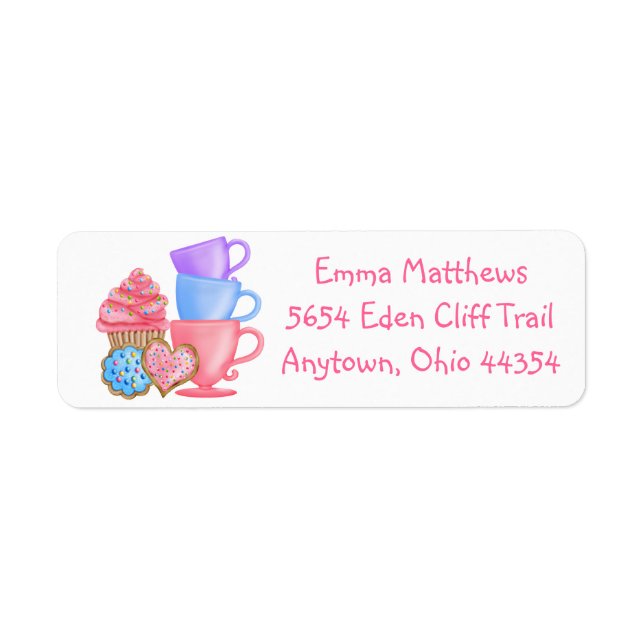 Wonderland Tea Party Return Address Labels (Front)