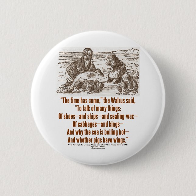 Wonderland Time Has Come Through Looking Glass 2 Inch Round Button (Front)