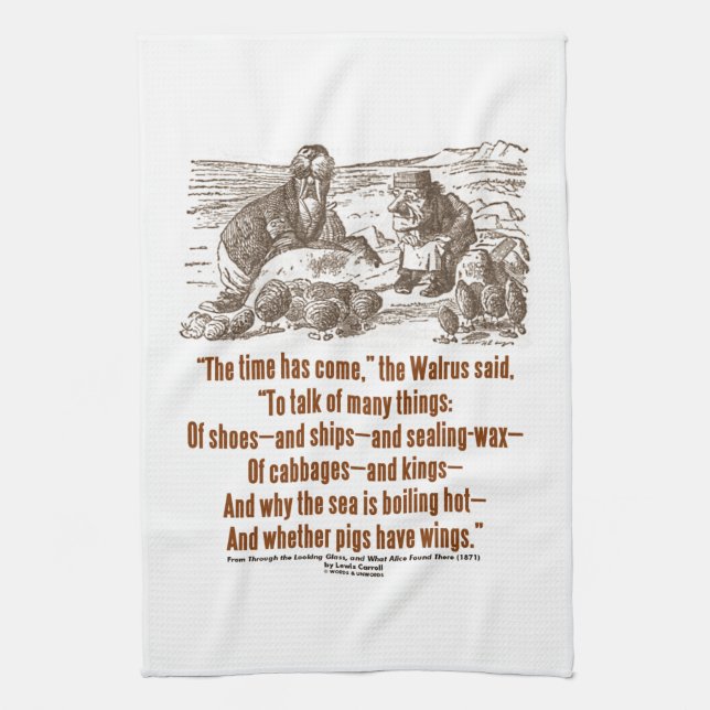 Wonderland Time Has Come Through Looking Glass Kitchen Towel (Vertical)