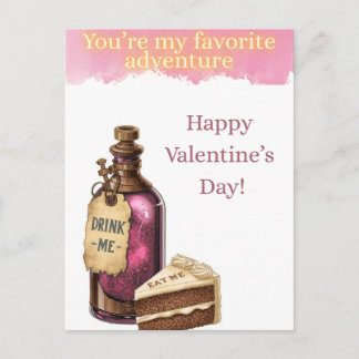 Wonderland Valetine's Postard - Favorite Adventure Postcard