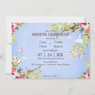 Wonderland Watercolor Spring Wedding Invitation