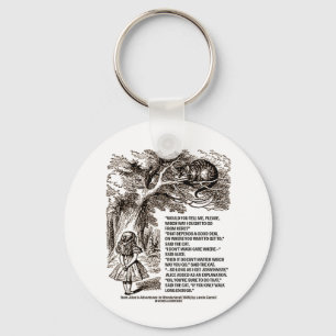 Wonderland Which Way I Ought To Go Quote Keychain