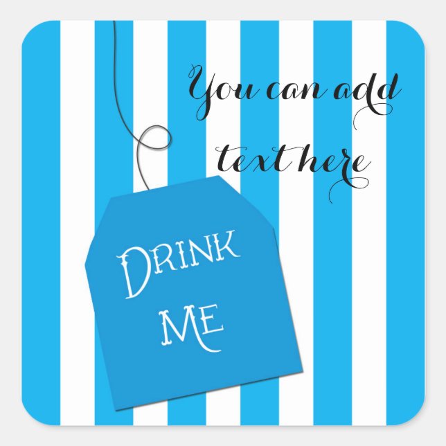 Wonderland Whimsical Tea Party DRINK ME Sticker (Front)