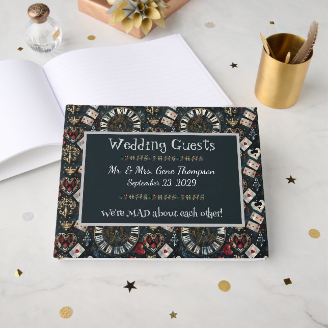 Wonderland Whimsy Wedding Guestbook (Front Open)