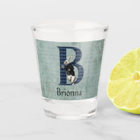 Wonderland White Rabbit Letter B Shot Glass
