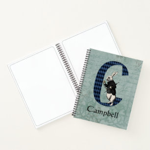 Wonderland White Rabbit Letter C Sketch Notebook